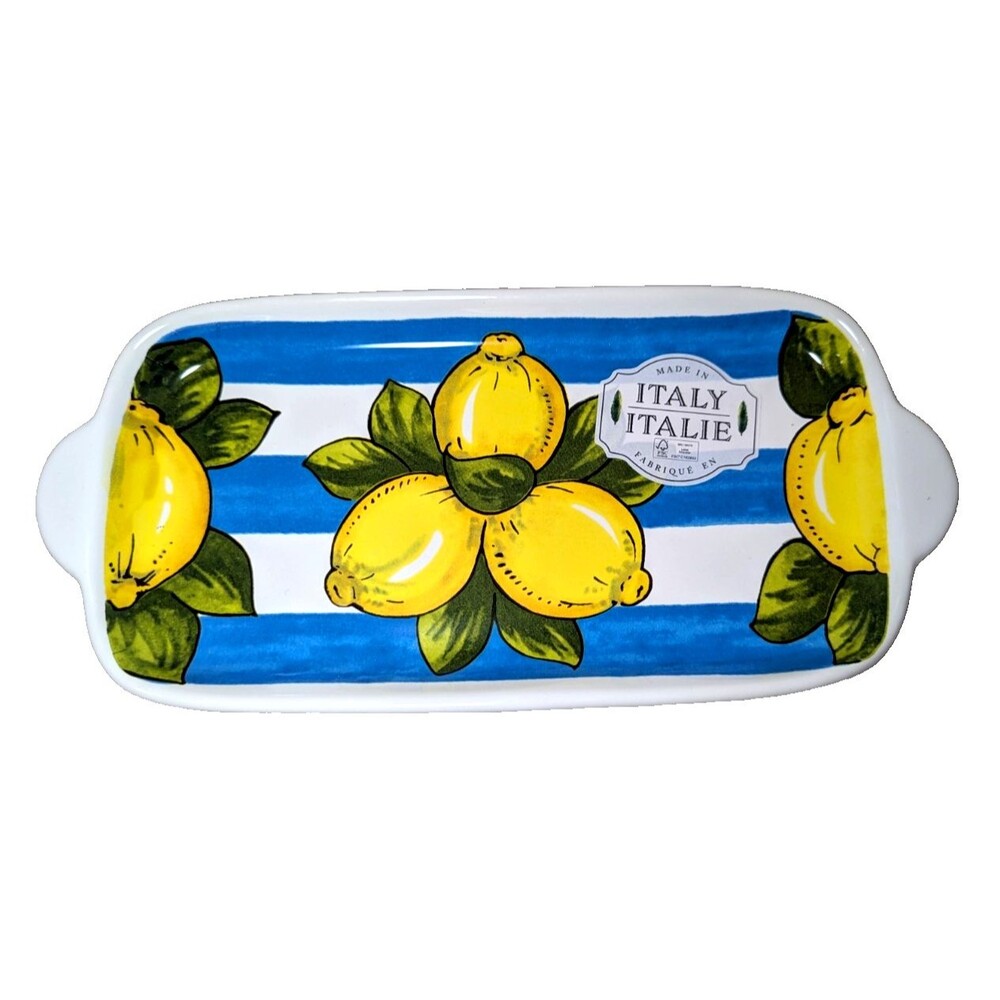 Nova Deruta Limone Lemon Small Serving Appetizer Plate Tray 10.5" X 5" Italian